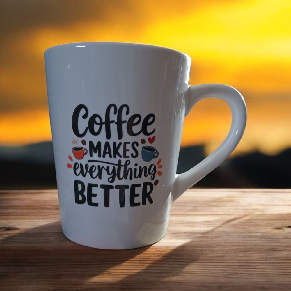 Hand Crafted White Coffee Mug with Inspirational Quote